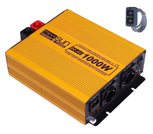 Инвертор 12V в 220/230V, 1000-2000W, чистая синусоида, с зарядкой АКБ (с пультом)